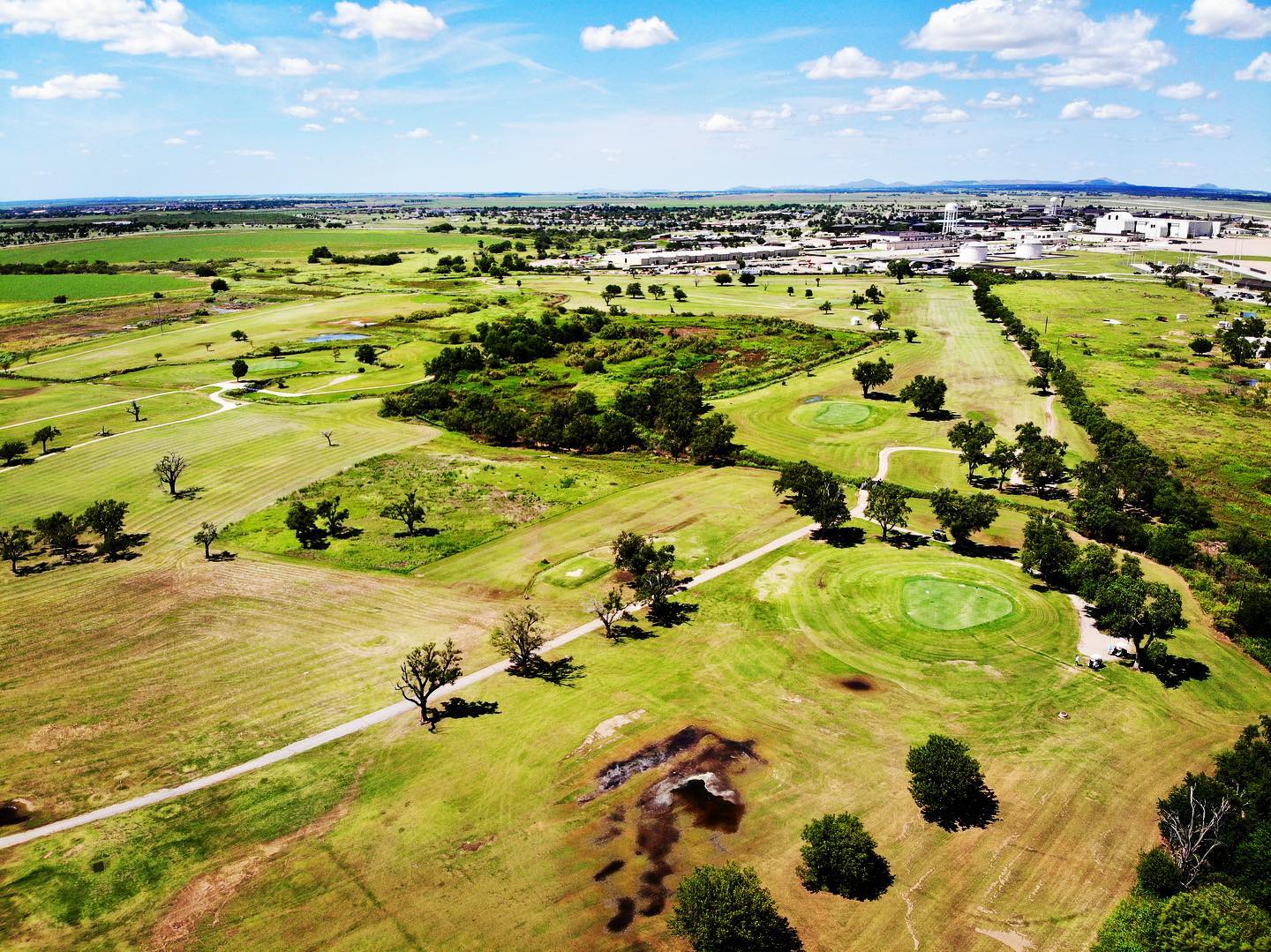 Fly over view of golf course